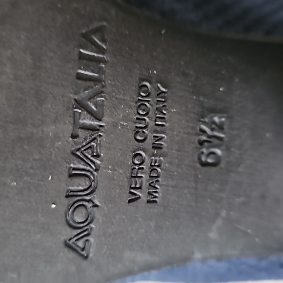 AQUATALIA: deep blue suede block heel ankle boots - Picture 8 of 9